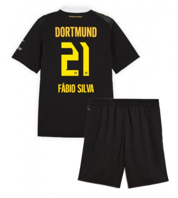 Borussia Dortmund Fabio Silva #21 Udebanetrøje Børn 2026-27 Kortærmet (+ Korte bukser)